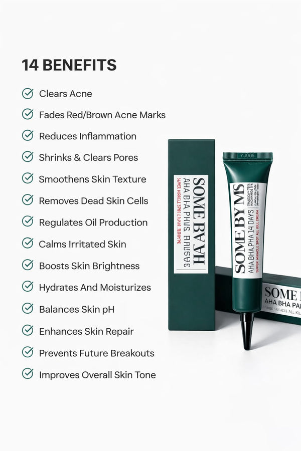 SOME BY MI AHA BHA PHA 14 Days Miracle Spot Cream – Acne Clearing, Pore Refining & Skin Repair Treatment