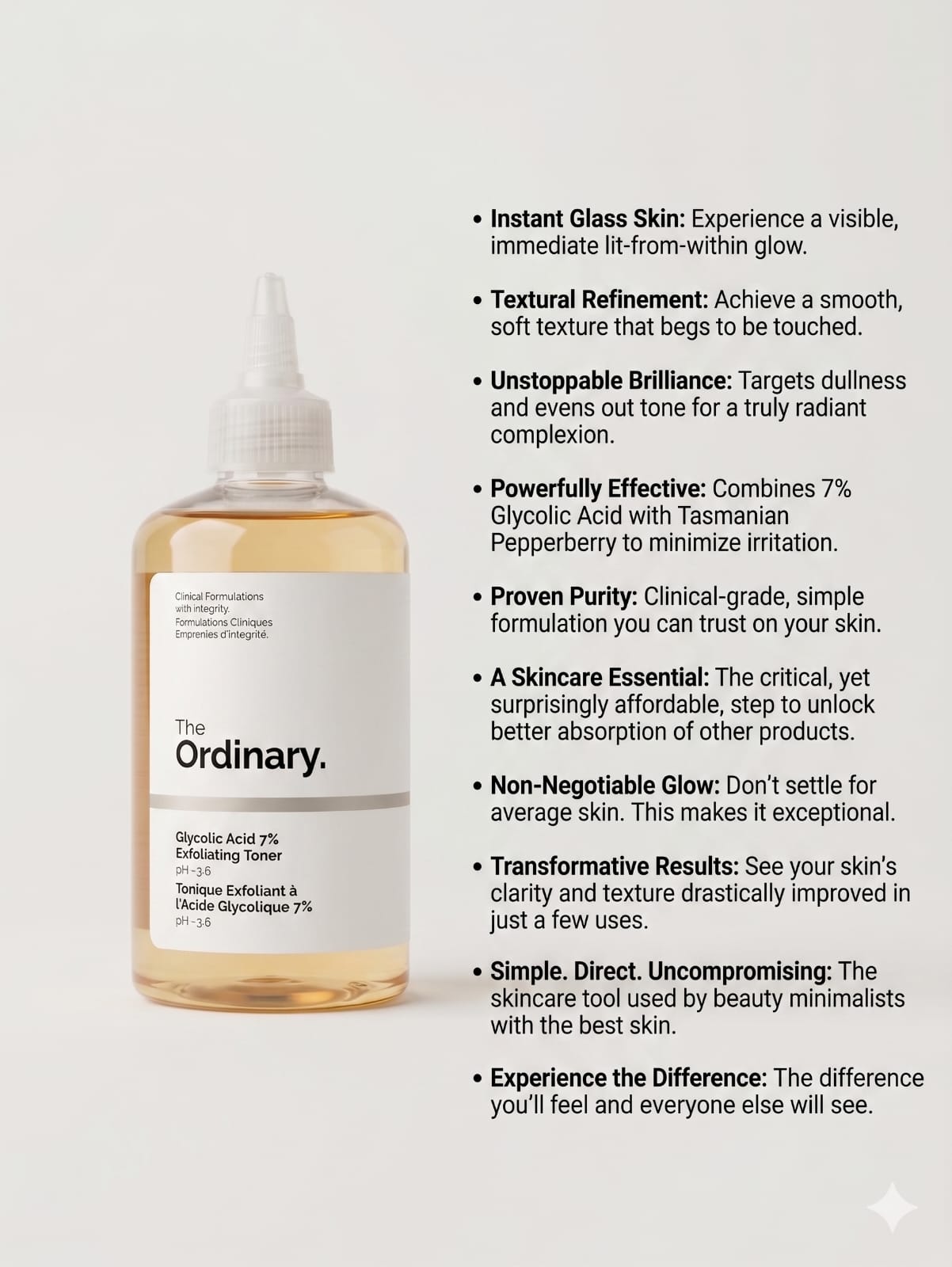 The Ordinary Glycolic Acid 7% Toning Solution – Exfoliating Glow Toner for Smooth, Clear &amp; Radiant Skin (Original Imported)