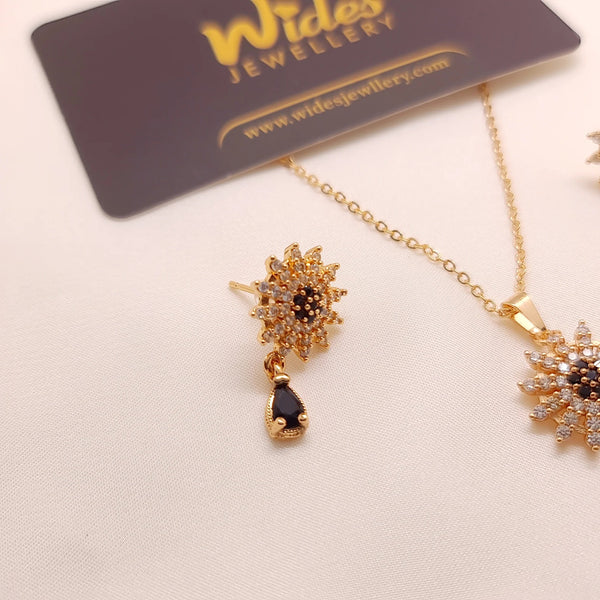 Wides Jewellery Luxury Gold-Plated Sunburst Pendant + EID SPEACIAL GIFT FROM TZUR