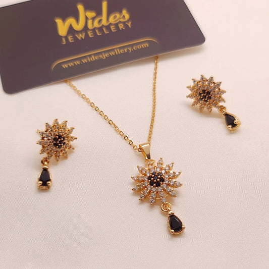 Wides Jewellery Luxury Gold-Plated Sunburst Pendant + EID SPEACIAL GIFT FROM TZUR