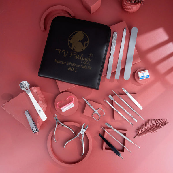 Professional 16-Pcs Manicure & Pedicure Set – Premium Stainless Steel Grooming Kit with Travel Case